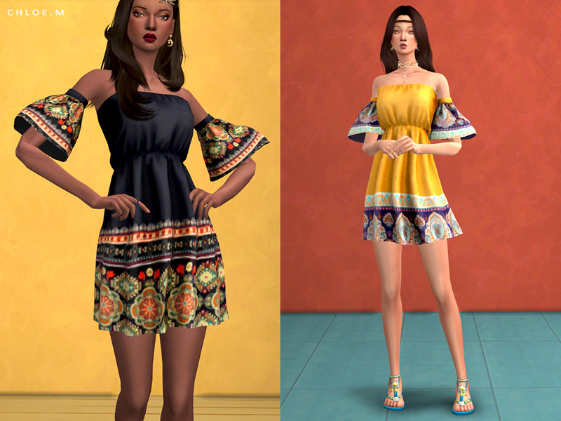 Arthur Norm Ordliste The Sims Resource - ChloeM-Boho style Dress