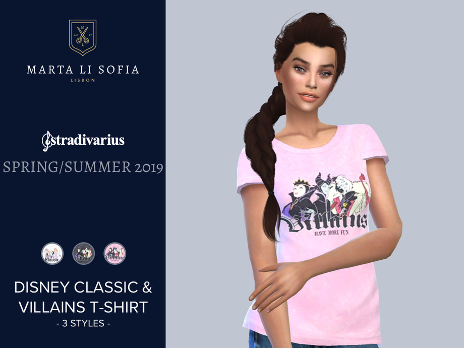Sims Resource - Marta Li Stradivarius Classic & Villains T-shirt