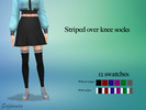 Sims 4 — Striped over knee socks by Svjpanda — There are 6 pairs of socks with stripes and 6 pairs without. So in total
