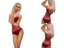 Sims 4 — Marroon and Lace Swimsuit by DanaMcNelly225 — Maroon lace and black swimsuit