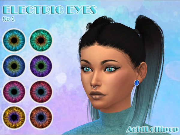 Sims 4 — Electric Eyes No 1 by AcidLollipop by AcidLollipop — 8 unnatural electric eyecolors for your sims! Male/Female -