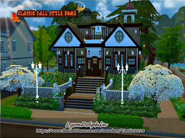 Sims 4 —  Modern Fall Style House by Tontin2018 — A house with very autumnal styles, and a very cozy climate, where your