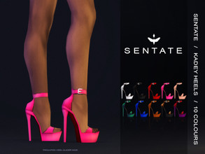 Sims 4 — Kadey Heels by Sentate — A pair of Skyscraper platform sandals. Comes in 10 colours. These heels require a HEEL