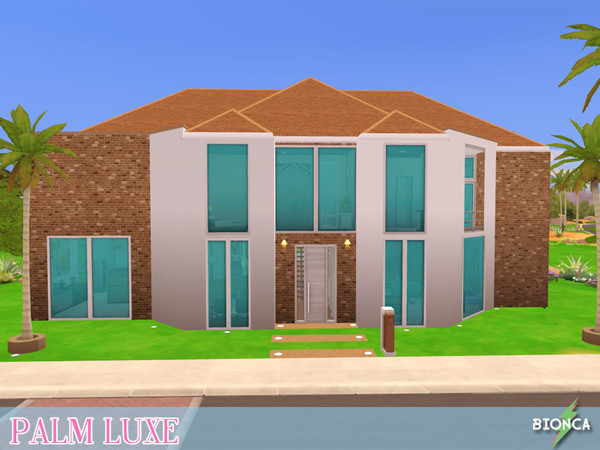 Sims 4 — Palm Luxe by bionca — A luxury mansion with: private undergroud movie theater, 4 bedrooms (3 suites), 4