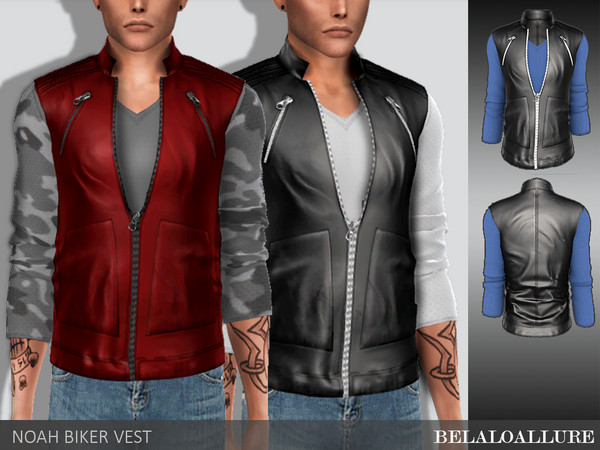 The Sims Resource - belaloallure_Noah biker vest