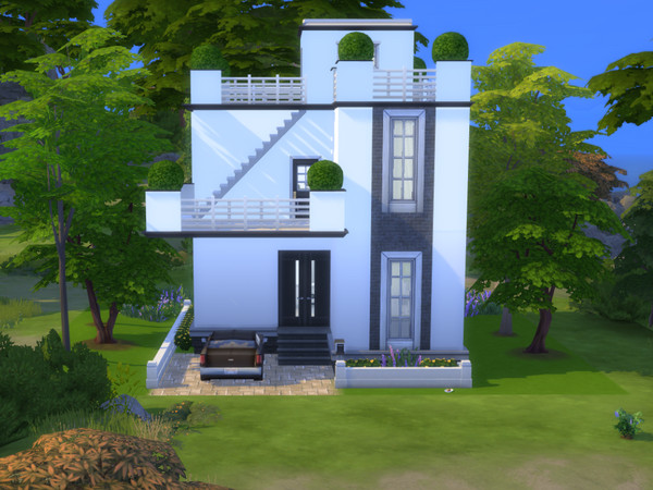 Sims 4 — Shiro by simcactus — This is a 20x20 build. On the back there is a small pond. The house itself has 3 usable
