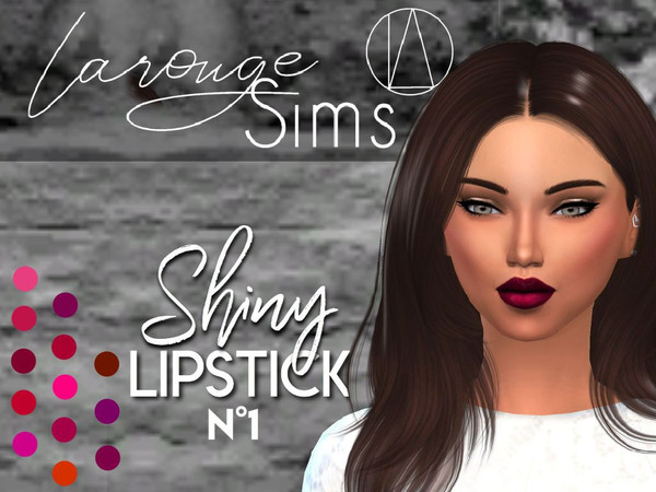 Sims 4 —  by LarougeSims — A shiny lipstick for big and beautiful lips in more than 10 colours (: