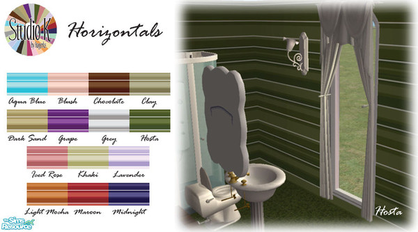 Sims 2 — Studio K Horizontals 01 by StudioKhagerks — 1-14 of 28 colors. Can be found under Wallpapers. Coordinates with