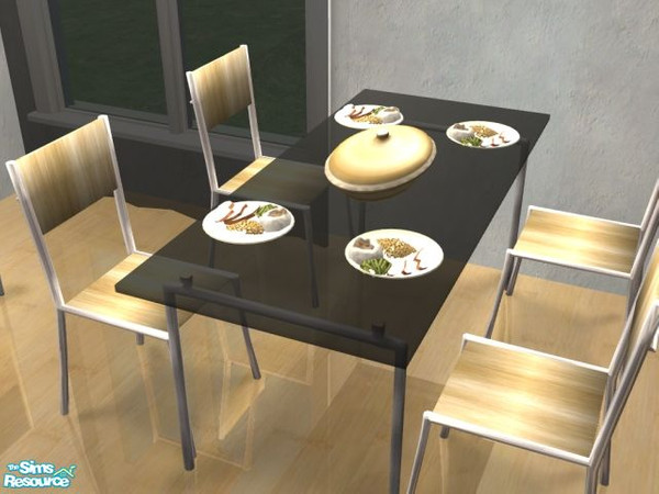 Sims 2 — Turano recolor - Table by AnoeskaB — A modern and stylish table, made of black glass and metal. Part of the