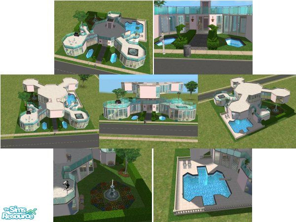 Sims 2 — Double Trinity by Louisa — An unusually shaped house for a family who likes something a little bit different.