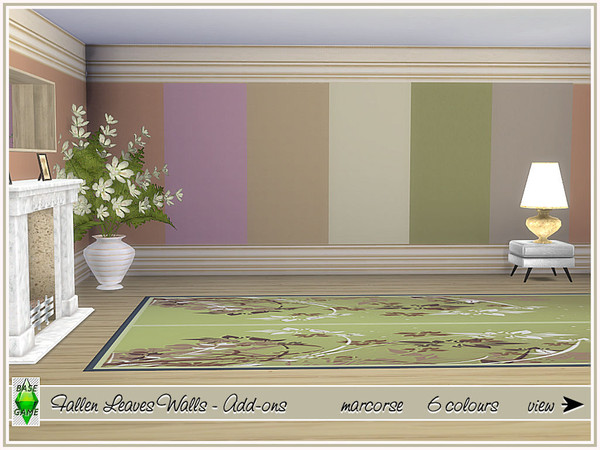 Sims 4 — Fallen Leaves Walls - Add-ons_marcorse by marcorse — 6 plain walls in cordinating colours for the Fallen Leaves