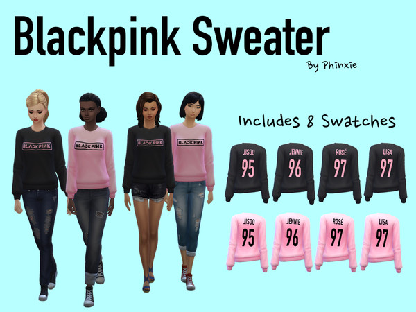 Sims 4 — Phinxie - Blackpink Sweater - Spa Day needed by Phinxie — Sims 4 Everyday Blackpink Sweater from Spa Day mesh