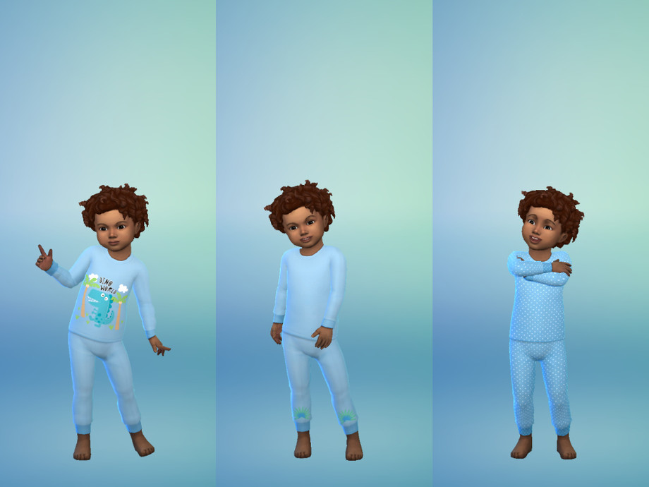 The Sims Resource Polkadots And Dinosaurs Toddlers Clothing Set