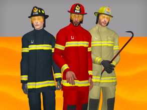Sims 4 — Firefighter Set by WistfulCastle — Firefighter Outfit - base game compatible male outfit, all LODs, all maps, 3