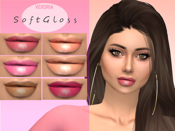Sims 4 — Vexoria-Soft Gloss by vexoria — Soft gloss, in 7 different colors. original by me 
