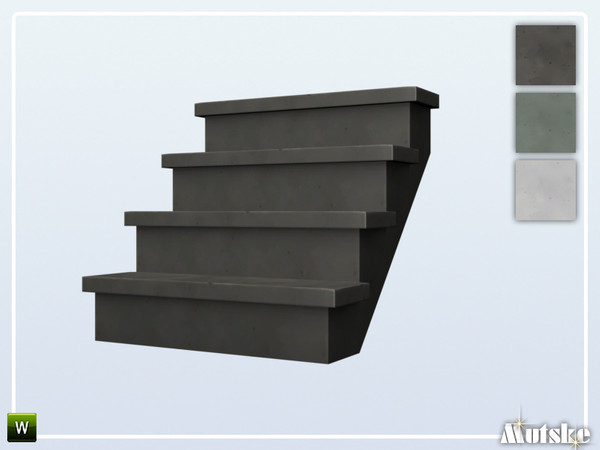 Sims 4 — Stairs Add-on Sturdy Stairs 4 steps by Mutske — This stair is part of the StairsAddOn set. Round side for the