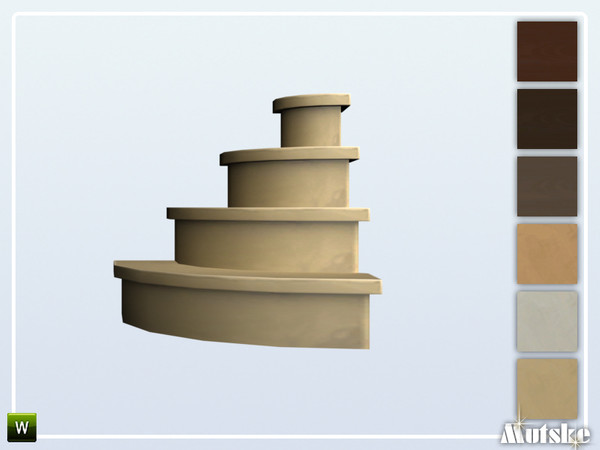 Sims 4 — Stairs Add-on Mega Stairs Basic 4 steps Round by Mutske — This stair is part of the StairsAddOn set. Round side
