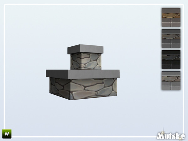 Sims 4 — Stairs Add-on Stony Steps 2 steps Corner by Mutske — This stair is part of the StairsAddOn set. Corner side for