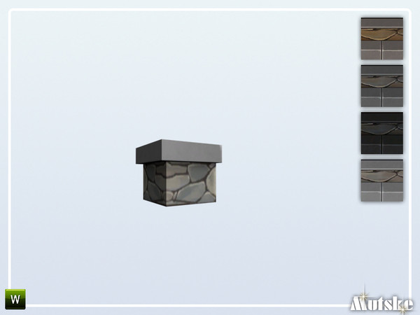 Sims 4 — Stairs Add-on Stony Steps 1 step Corner by Mutske — This stair is part of the StairsAddOn set. Corner side for