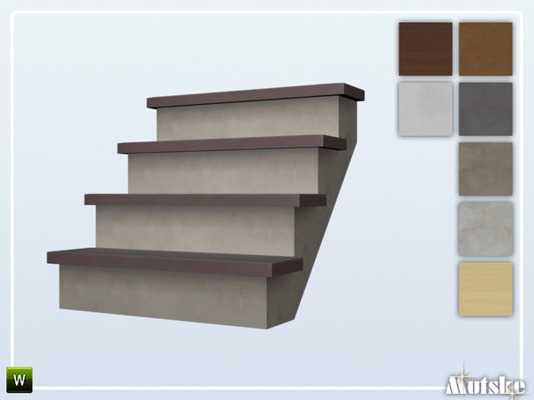 Sims 4 — Stairs Add-on Workaday 4 steps by Mutske — This stair is part of the StairsAddOn set. Corner side for the stairs