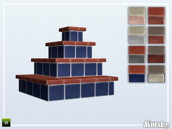 Sims 4 — Stairs Add-on Tidy Tiled 4 steps Corner by Mutske — This stair is part of the StairsAddOn set. Round side for