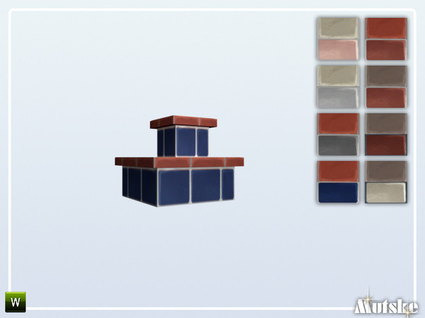 Sims 4 — Stairs Add-on Tidy Tiled 2 steps Corner by Mutske — This stair is part of the StairsAddOn set. Round side for