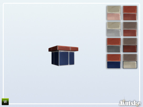 Sims 4 — Stairs Add-on Tidy Tiled 1 step Corner by Mutske — This stair is part of the StairsAddOn set. Round side for the