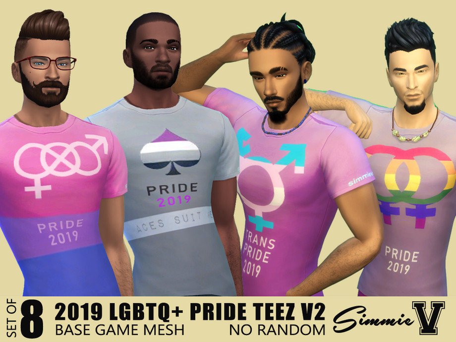 Sims 4 - SimmieV_LGBTQ+ Pride 2019 Teez v2 by SimmieV - This collection of ...