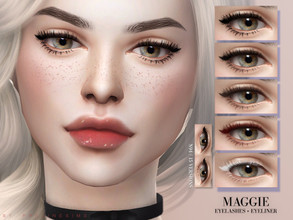 Sims 4 — Maggie Eyelashes + Eyeliner N94 by Pralinesims — Lashes in 15 versions.