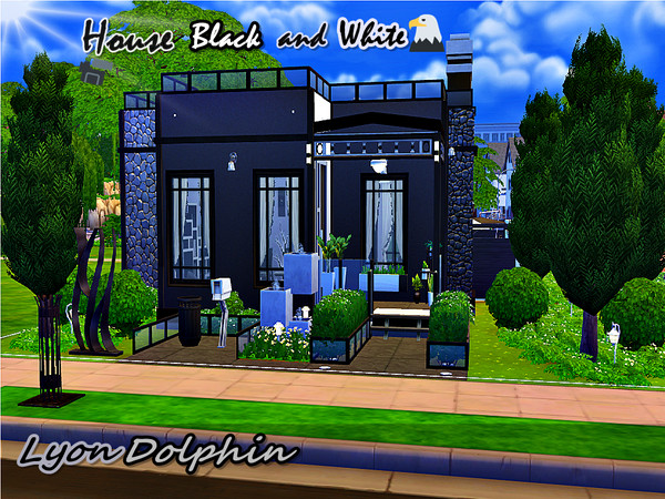 Sims 4 — House Black and White by Tontin2018 — A modern house in black and white, ideal for those sims who like modern