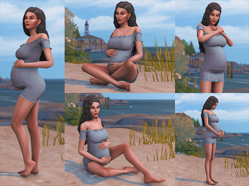 Sims 4 - Pregnancy Pose Pack 2 by KatVerseCC - Some simple and cute poses f...