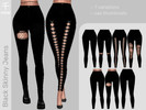 Sims 4 — Black Skinny Jeans Set by Senmoe — Skinny Jeans in 7 different variations.