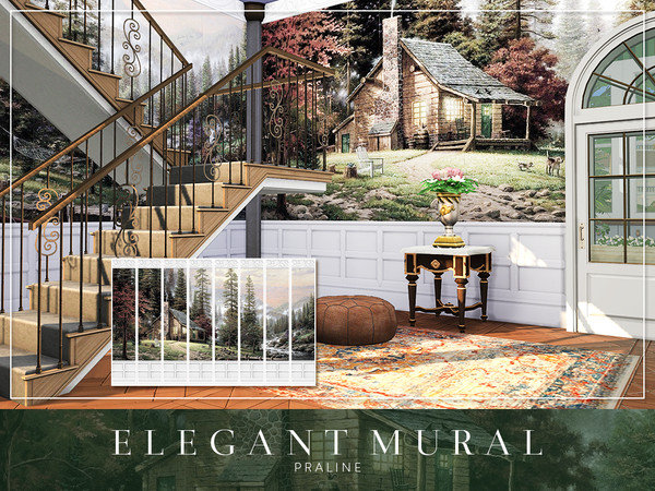 Sims 4 — Elegant Mural by Pralinesims — By Pralinesims [Updated for DX11, 31.01.25, Queenie]