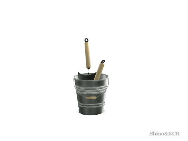 Sims 4 — Outdoor 19 Deco - Bucket small w Tools by ShinoKCR — Decorations matching Outdoor 19 in Clutter