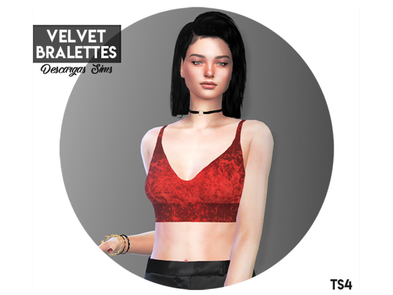Sims 4 The Sims Resource | Velvet Bralettes by TSR Creator