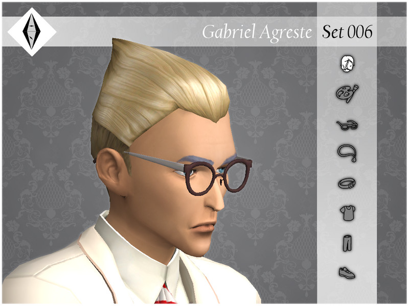 The Sims Resource Gabriel Agreste Set006 Hair Ea