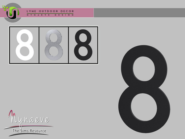 Sims 4 — Lyne House Number 8 by NynaeveDesign — Lyne House Number 8 Located in Decor - Miscellaneous Price: 29 Size: 0.5