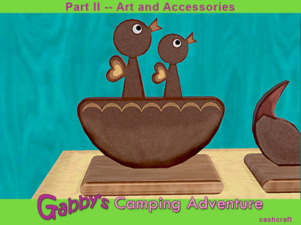 Sims 3 — Gabby's Camping Adventure Bird's Nest Clutter by Cashcraft — More woodland critter clutter for the bookshelf.