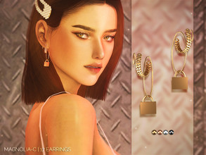 Sims 4 — Magnolia-C - 17 Earrings by magnolia-c — New mesh by me. 4 colors. Custom thumbnail. Specular map.