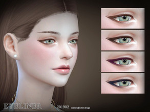 Sims 4 — S-Club LL ts4 eyeliners 201902 by S-Club — Eyeliners with lashes, 4 swatches, hope you like, thank you.