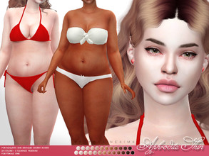 Sims 4 — Aphrodite Skin (Female) by Pralinesims — Realistic skin in 25 colors, 2 cleavage versions.
