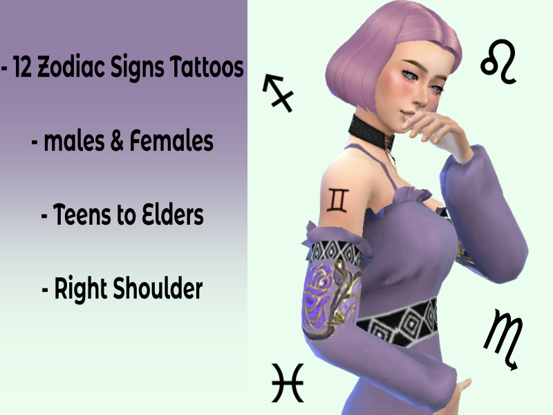 The Sims Resource Zodiac Signs Tattoos
