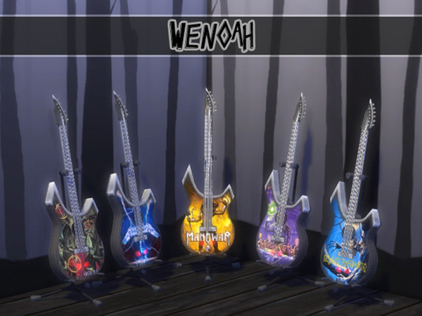 Sims 4 — Metal Band Guitar v1 by wenoah — 5 swatches by wenoah.