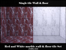 Sims 4 — Red & White Marble Floor & Wall Set by xEmiloexsims — This contains red and White marble wallpaper anf