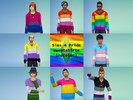 Sims 4 — Pride Shirts recolors by Isorro — This mod includes 8 new swatches, the current flags are: gay, lesbian, bi,