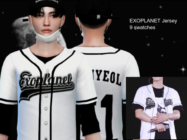Sims 4 — EXOPLANET Jersey - Mesh needed by babyeol — Original 'EXOPLANET' Jersey Remake 9 swatches (9 members) For Male