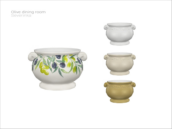 Sims 4 — [Olive dining decor] - tureen by Severinka_ — Tureen (soup) From the set 'Olive dining decor' Build / Buy
