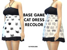Sims 4 — Base Game Cat Pattern Dress Recolor by KayNoelSims — These are two swatches that I decided would be great for
