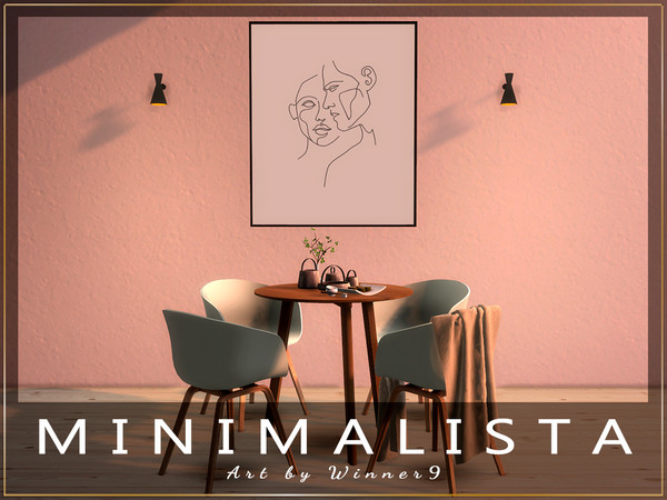 Sims 4 — Minimalista by Winner9 — 20 minimalistic black-white paintings, enjoy! ;) This set contains: 1) Couples