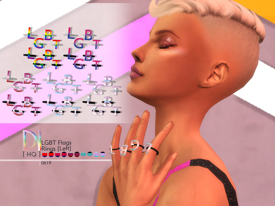 Sims 4 - Pride Collection 19' - LGBT Rings Left by DarkNighTt - Pride ...